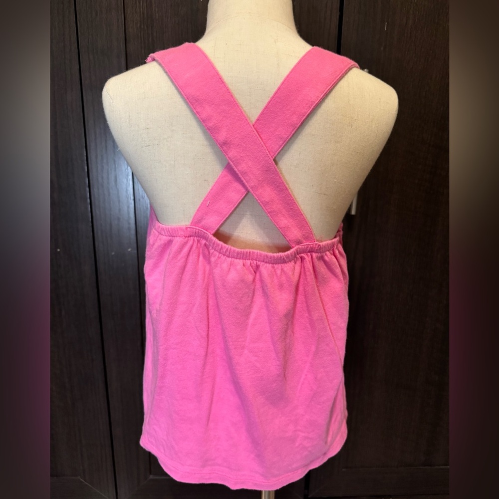 Mini Boden girls sz 9/10 cross cross pink tank